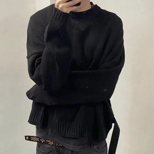 New 2023 Men Luxury Under my car Holes gentleman Classic Cotton Knit Casual Sweaters pullover Asian Size High Drake #49 Street King Limited
