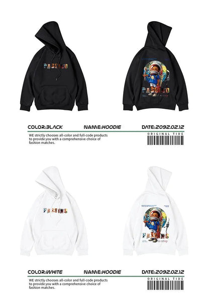 Autumn Anime Astronaut Boy Print Hoodie Sweatshirts Hombre Oversized Hip Hop Casual Fleece Hoody Y2K Vintage Streetwear Hoodies Street King Limited