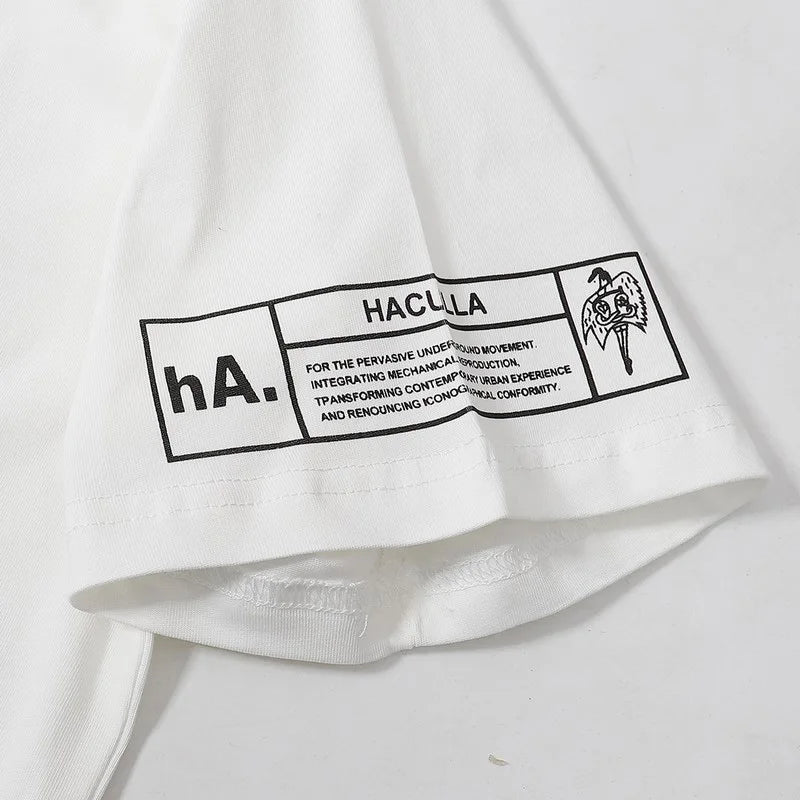 HACULLA T Shirts Men Woman Spring Summer White 1:1 Good Quality O-Neck Casual Vintage Top Tees Street King Limited