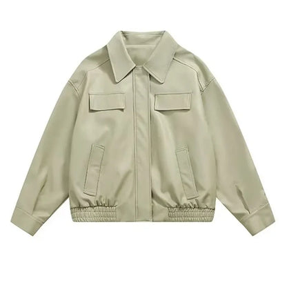 american motorcycle pu leather jacket mens 2024 new streetwear street hip hop trend coats spring new multi pocket lapel outwear unique default style 2902