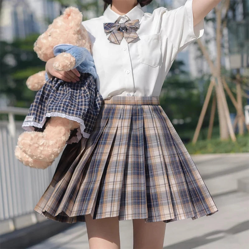 Jk Uniforms Gyaru School Uniform for Girl Student Pleated Skirt Uniform Set Women Short Sleeve Bow Tie Seifuku Japanese Style Street King Limited