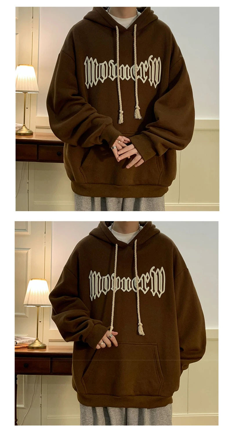 Autumn Vintage Gothic Letter Foam Printed Hooded Sweatshirts Hombre Casual Streetwear Hip Hop Hoodies Y2K Pullover Baggy Hoody Street King Limited