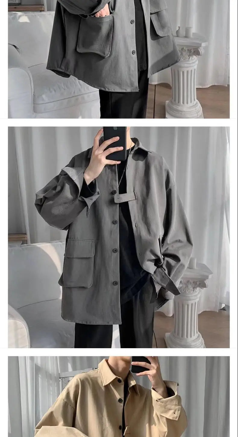 Spring and Autumn Harajuku style jacket men's new loose jacket Korean version of the trendy brand fried street handsome casual Street King Limited