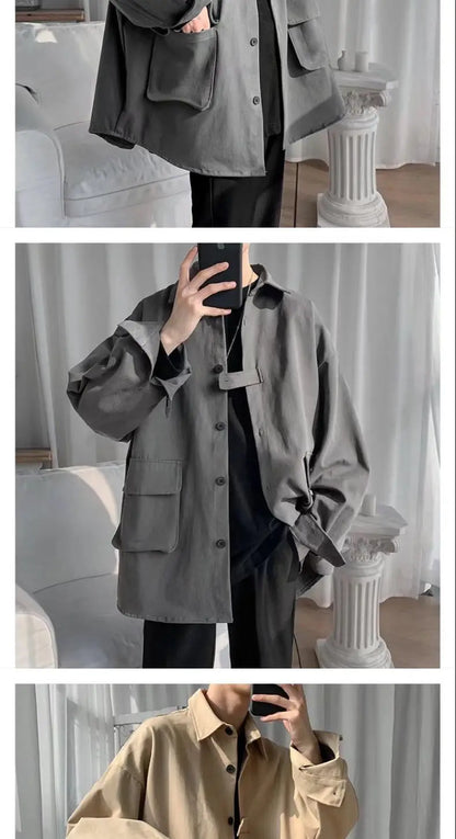 Spring and Autumn Harajuku style jacket men's new loose jacket Korean version of the trendy brand fried street handsome casual Street King Limited