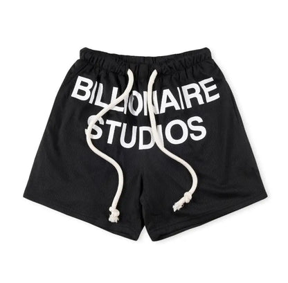 New 2023 Novelty High Comfortable Billionaire Studios Mesh Skateboard Street Cotton Casual Shorts Kanye Hip-hop Parkour #529 Street King Limited