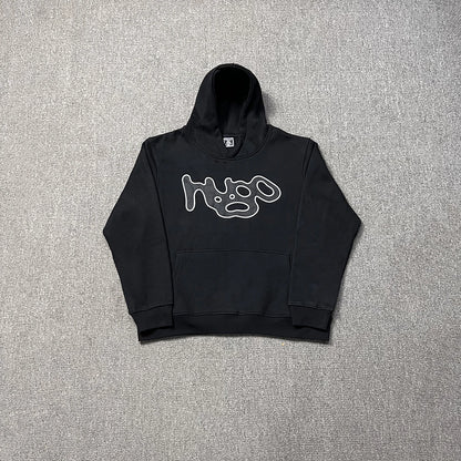 Harajuku Logo Embroidery Thick Fleece Hooded Hoodies for Men and Women Pullover Baggy Casual Sweatshirts Oversized Loose Hoody Street King Limited