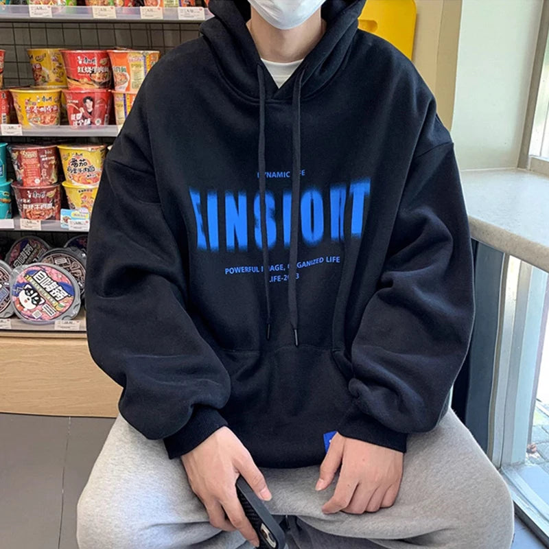 Spring Retro Letter Printed Hoodies Hombre 2024 New Personality Loose Streetwear Pullover Sweatshirts Y2K Fleece Hoodie Clothes Street King Limited