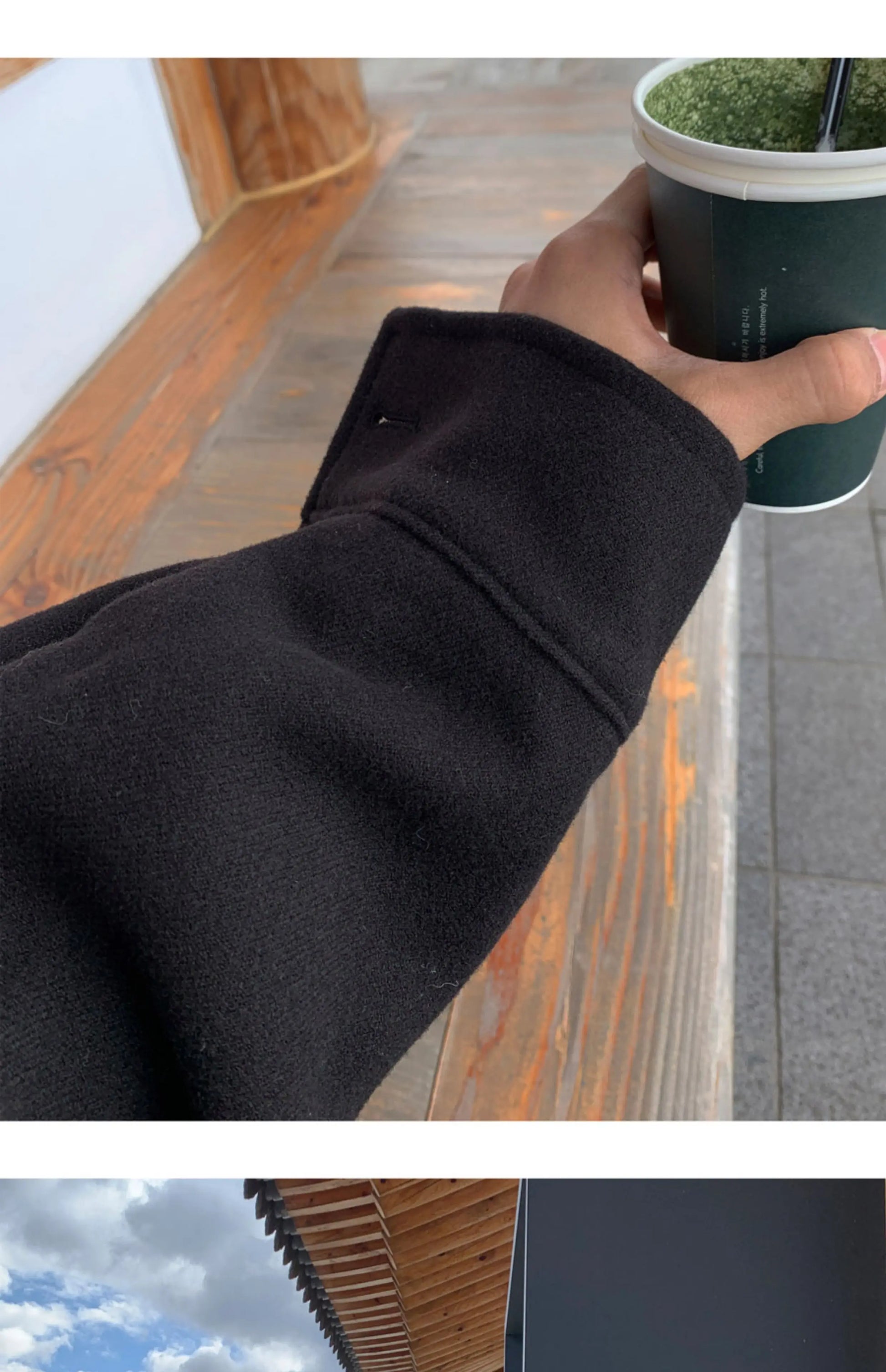 2024 loose casual mens solid color jacket fashion daily commuting windproof short woolen coat thickened warm unique shorts style 316