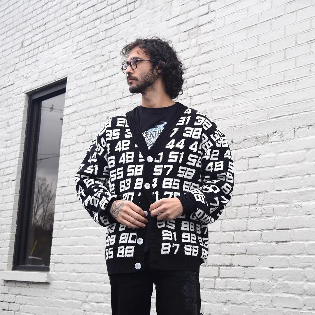 Jacquard pattern retro high street top warm Y2k women's sweater pullover knitted cardigan button super street top Street King Limited