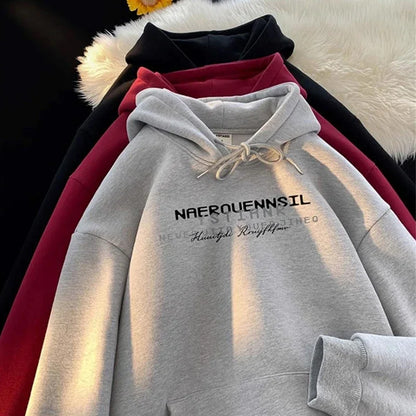 Autumn High Street Letter Printed Hooded Sweatshirt Men Casual Loose Vintage American Style Hoodies Y2K Aesthetic Fashion Hoodie Street King Limited