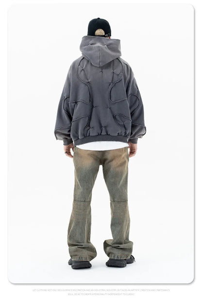 Stitching deconstructed gradient dyed heavy hoodie Street King Limited