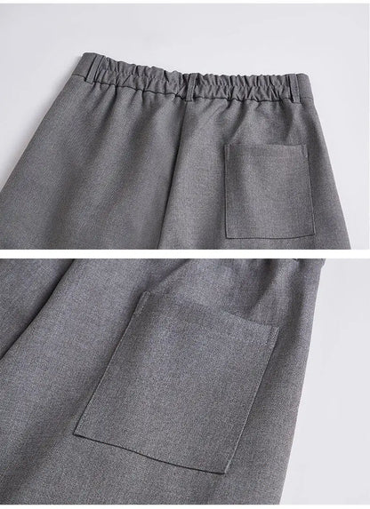 men loose casual korean streetwear fashion vintage straight wide leg suit pants trousers cityboy baggy pants unique default style 1612