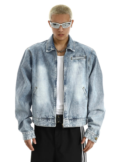 wide shoulder harajuku denim jacket coat mens fashion hip hop distressed washed jeans outerwear casual streetwear jeans jackets unique jeans style 3973