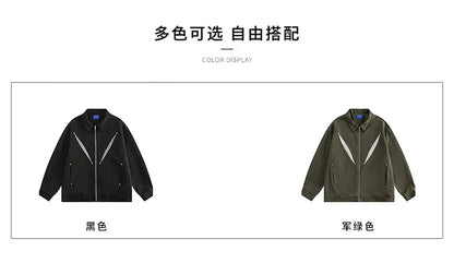 army green faux suede heavyweight jackets american street vintage outdoor jacket zipper lapel casual coats for men unique default style 5405