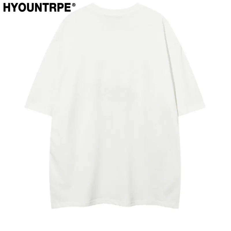 Men Oversized T Shirt Star Spliced Harajuku Streetwear Tshirts New Unisex Fashion Casual Loose Cotton Hip Hop Y2K T-shirt Tops Street King Limited