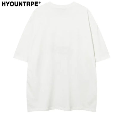 Men Oversized T Shirt Star Spliced Harajuku Streetwear Tshirts New Unisex Fashion Casual Loose Cotton Hip Hop Y2K T-shirt Tops Street King Limited