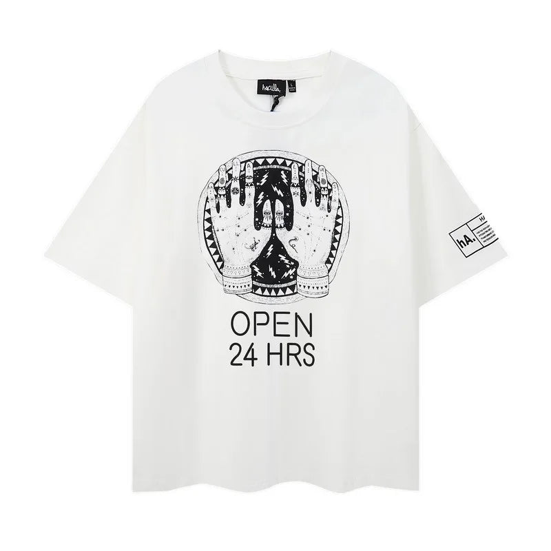 HACULLA T Shirts Men Woman Spring Summer White 1:1 Good Quality O-Neck Casual Vintage Top Tees Street King Limited