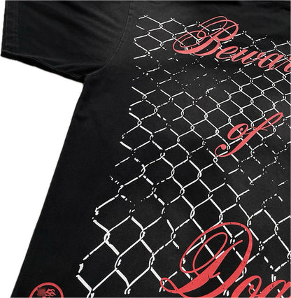 24SS HS Brand Fashion Beware Of Dog Tee High-Street Retro Washed Print Cotton Short Sleeve Tops T-Shirt Street King Limited