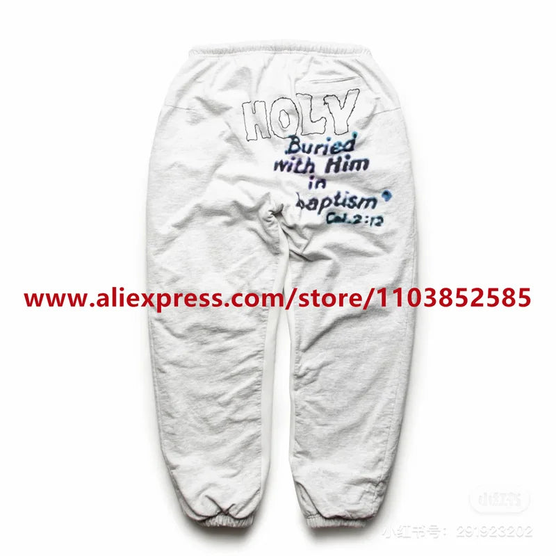 2024 autumn winter vintage casual sports pants mens letter illustration printed loose drawstring leg strap high street hip hop unique default style 1612