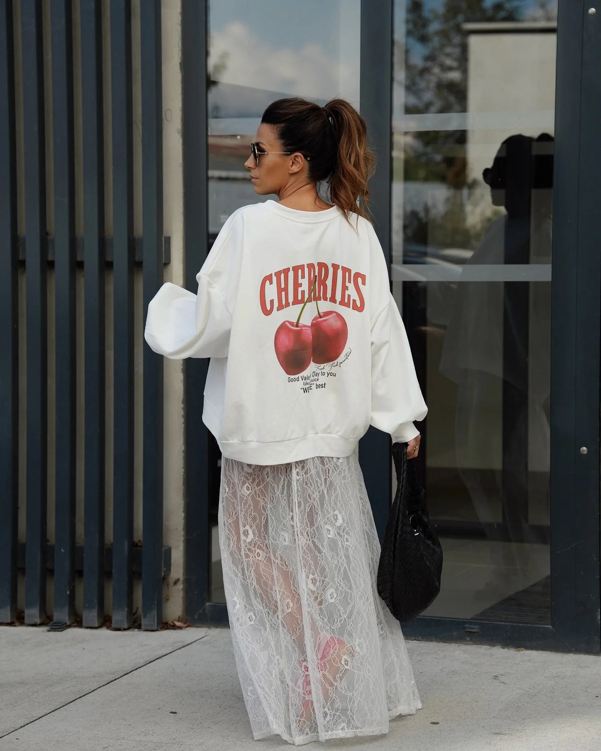 Harajuku Cherry Graphic T Shirts Gothic Oversized Casual Clothes Y2k Tops Autumn long sleeves Streetwear Goth Women Clothing Street King Limited