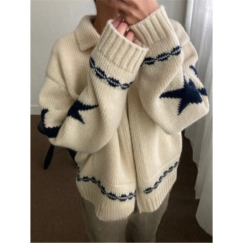 Deeptown Goth Punk Women's Ripped Knitted Sweater Gothic Vintage Jumper Grunge Y2k Knitwear Oversized Autumn Fashion Harajuku Street King Limited
