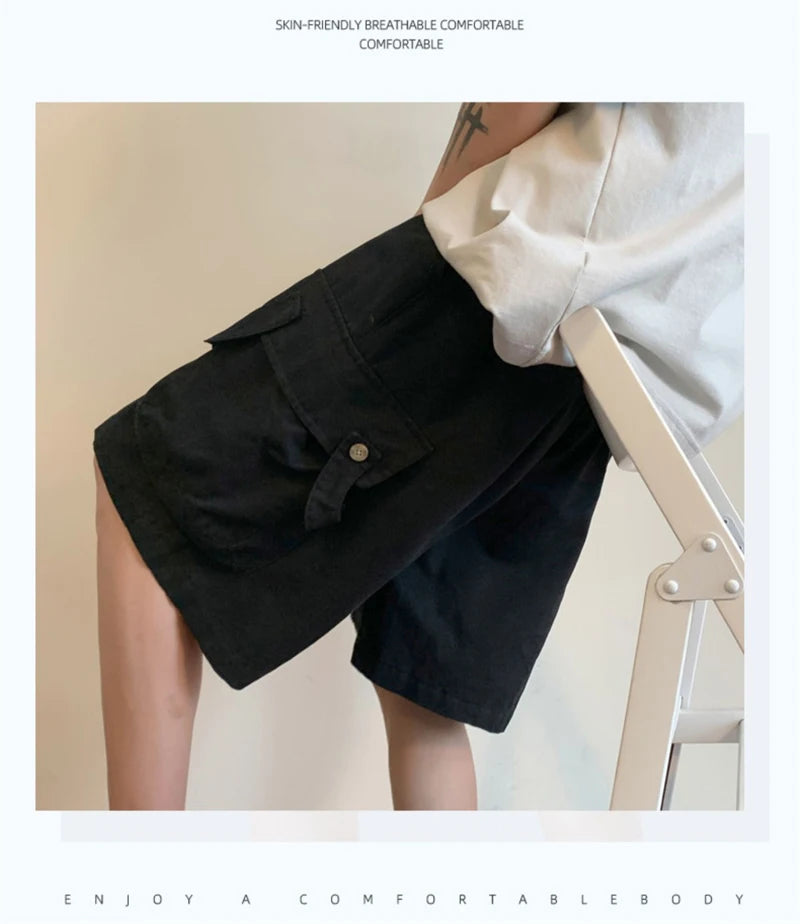 summer mens cargo shorts 2024 new outdoor multi pocket basketball casual loose work pants male drawstring y2k bermuda hombre unique cargo style 28