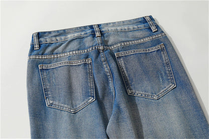Men's Vintage Jeans 2023 New Ripped Holes Straight Denim Pants Streetwear Hip Hop Harajuku Jeans Trousers Street King Limited