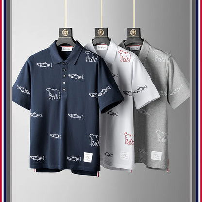 Streetwear New Men Luxury Embroidered Bears Striped Poodle Dog Fashion Polo Shir New 2023 Men Luxury Embroidered Bears Striped Poodle Dog Fashion Polo Shirts Shirt Hip Hop Skateboard Cotton Polos Top Tee 245 Fashion Sweater Jacket With Graphic Design For Men