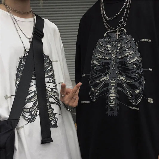 T shirt for men 2024 Summer men's clothing Oversized t-shirt Anime Dark Vintage t-shirt Short-sleeved tee Goth Y2k men manga Top Street King Limited