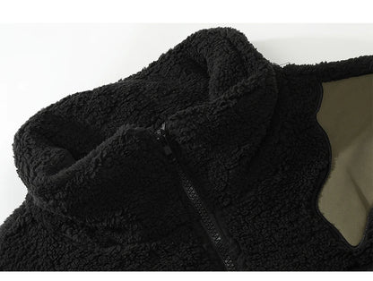 mens casual skulls patchwork fleece jackets coats new hairy stand collar zipper loose hoodies outerwears warm streetwear parkas unique default style 4797