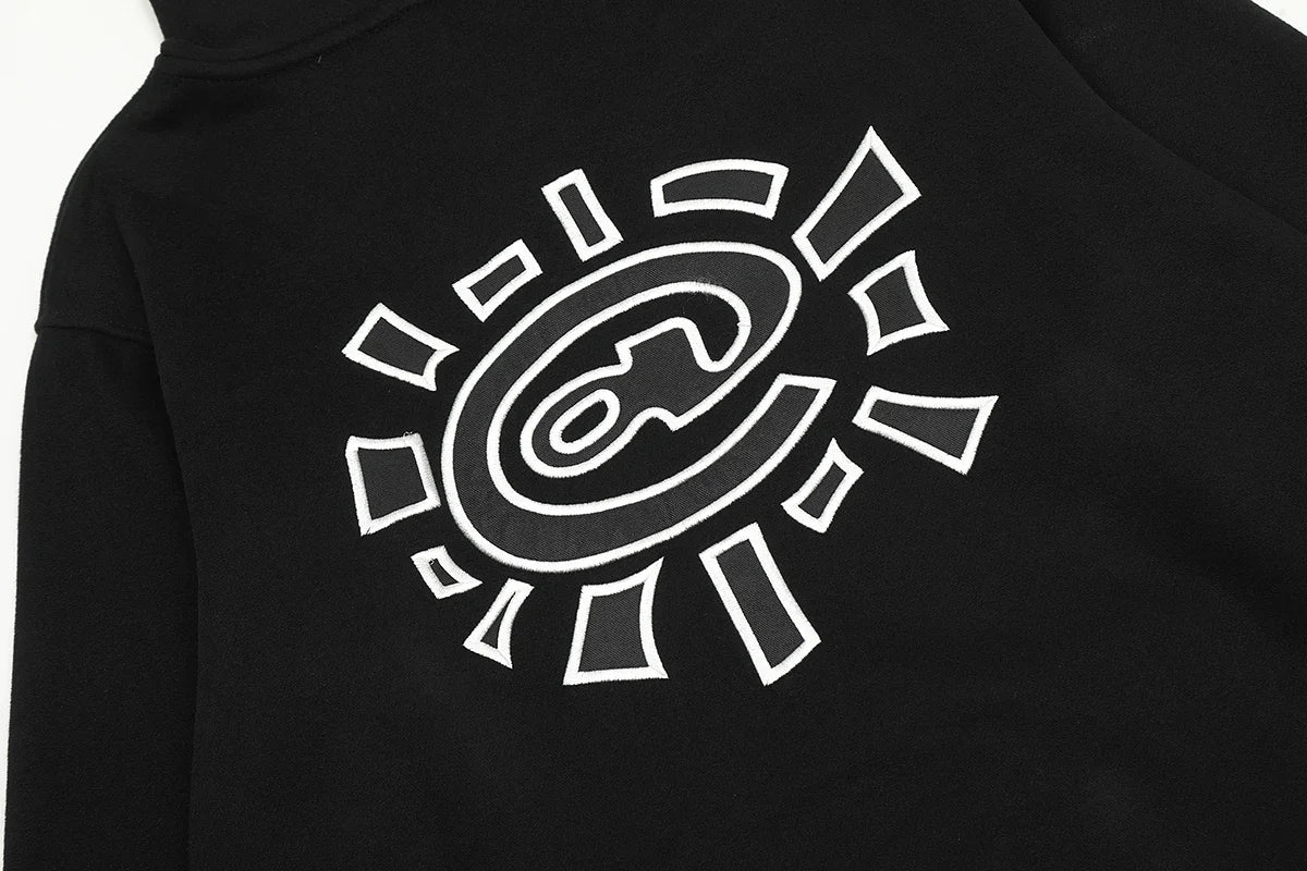 Harajuku Logo Embroidery Thick Fleece Hooded Hoodies for Men and Women Pullover Baggy Casual Sweatshirts Oversized Loose Hoody Street King Limited