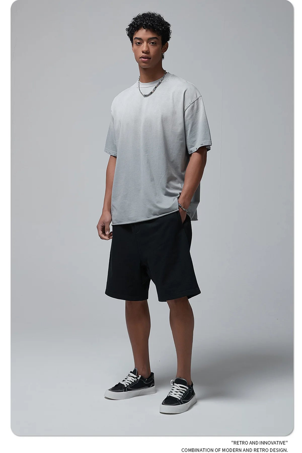 2024 Spring Summer New in Tops Tees Trendy Spray Dye Cut Damaged Washed Y2k Clothes Men's Short Sleeved T-shirt Oversized Street King Limited