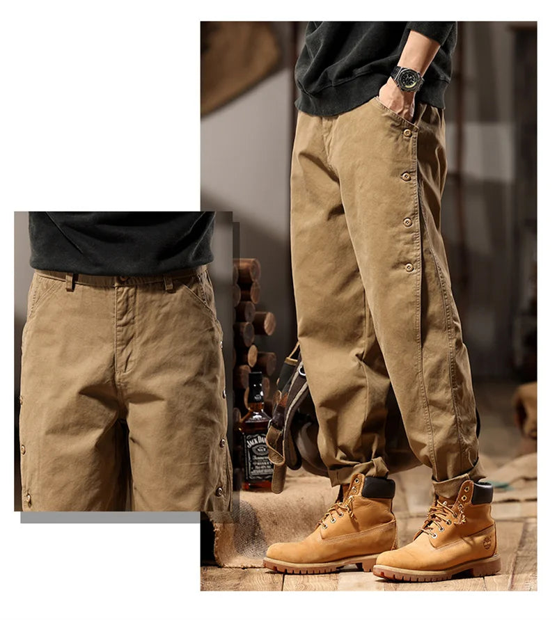 new breasted cargo tracksuit pants for men autumn y2k vintage harem tactical sweatpants casual outdoor baggy joggers trousers unique joggers style 50