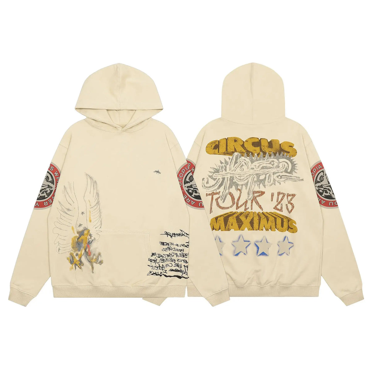 New 2023 Luxury Men Circus UTOPIA Death Star Pullover Hoodies Hoody Hooded Sweatshirts Velvet Cotton Drake Kanye Fleece #683 Street King Limited