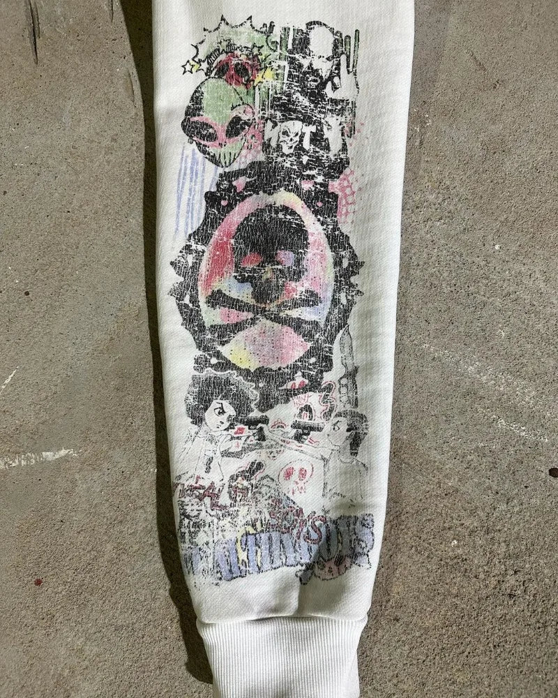 Y2k American High Street Harajuku Casual Loose Oversized Hoodie Men Hip-hop Rock Anime Print Fashion Versatile Pullover Women Street King Limited