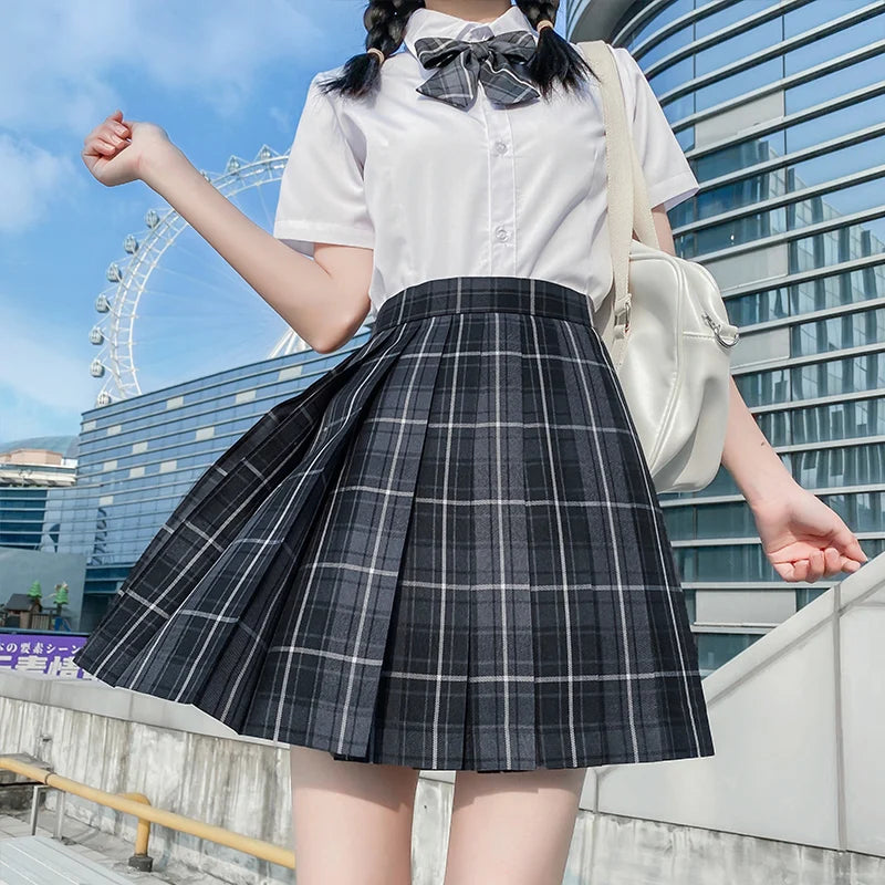 Jk Uniforms Gyaru School Uniform for Girl Student Pleated Skirt Uniform Set Women Short Sleeve Bow Tie Seifuku Japanese Style Street King Limited