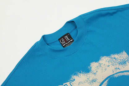Saint T-shirts New Vintage Wash Letter Printing Chaopai High Street Men Woman Loose Casual Short Sleeve Top Tee Street King Limited