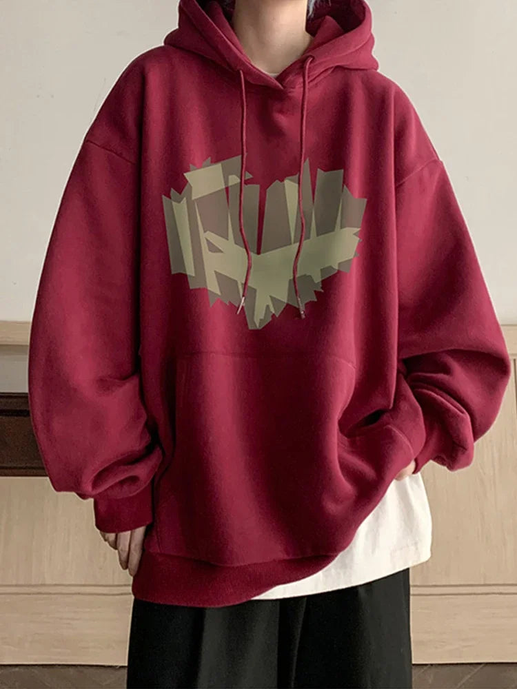 Autumn New Love Graphic Print Hoody Sweatshirts Man Hip Hop Oversized Streetwear Pullover Hoodies Y2K Vintage Casual Clothes Street King Limited