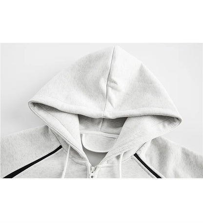 Autumn Oversized Zipper Hoodies For Men New Casual Hooded Cardigan Jackets Streetwear Patchwork Fleece Y2K Hoody Sweatshirts Street King Limited
