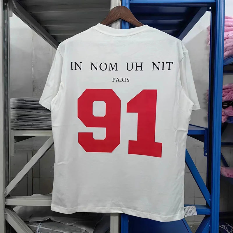2024ss New IH NOM UH NIT T-shirt Masked Gold Necklace Printing Men Woman Good Quality Chaopai Top Tees Street King Limited
