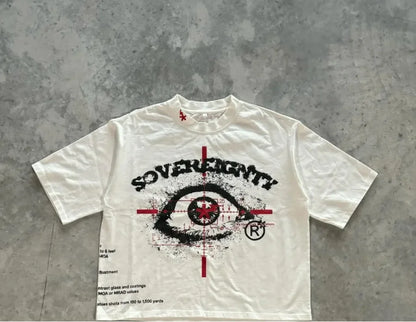 2024 New Trendy Gothic Initials Pattern Printed Oversized T-Shirt Men's Casual Harajuku Fashion Versatile Loose Short Sleeves Street King Limited