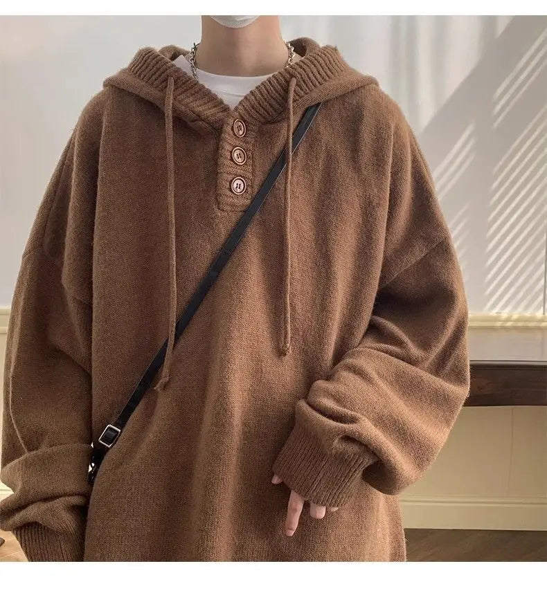 American style trend personalized trend lazy style for men and women hooded sweater loose and casual knit top for couples y2k Street King Limited