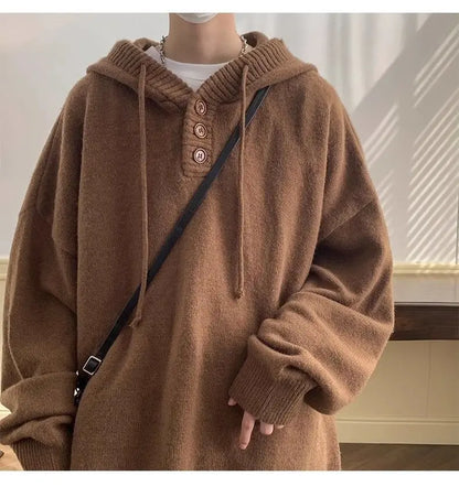 American style trend personalized trend lazy style for men and women hooded sweater loose and casual knit top for couples y2k Street King Limited