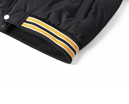 Winter Warm Parka Men Women Hooded Patchwork Baseball Jackets Embroidered Loose Casual Cotton-padded Fashion Outwear Couple New Street King Limited