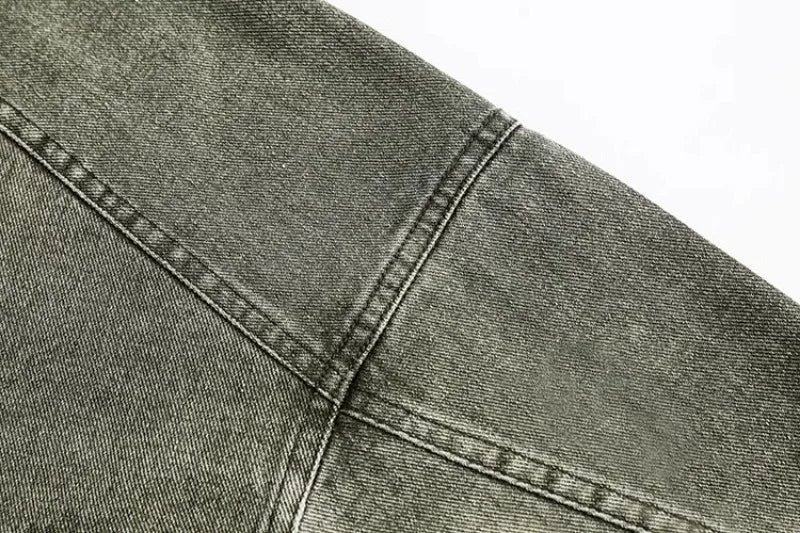 motorcycle hip hop mens cowboy jackets autumn 2024 embroidered washed trend denim coats stand collar color blocking outwear unique jeans style 2775