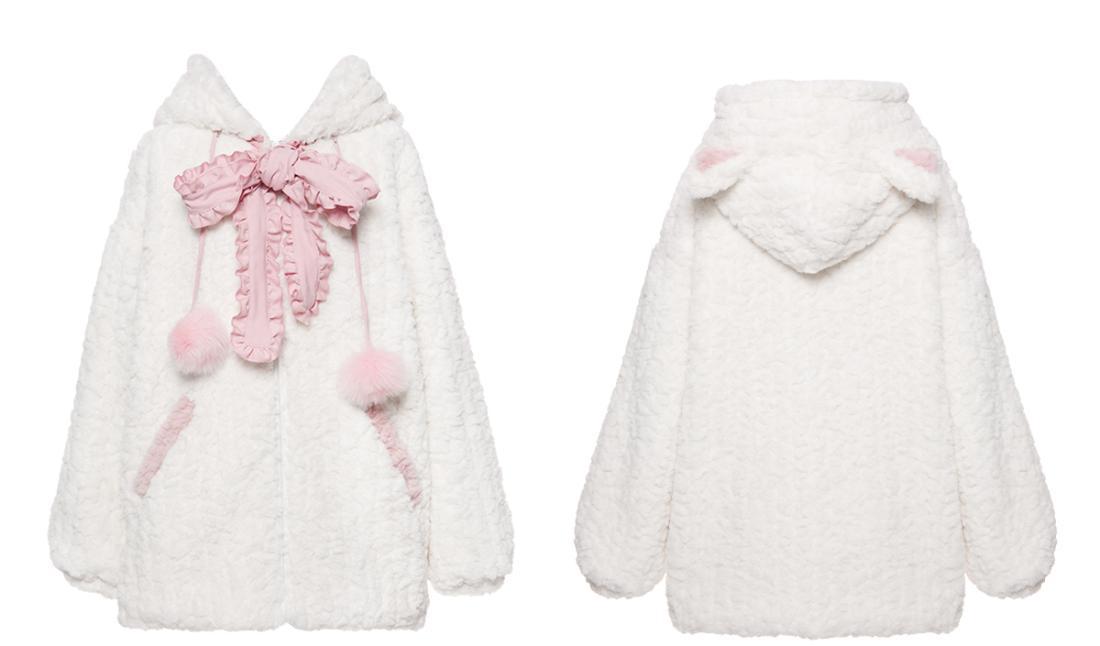 Harajuku Sweet Thicknecked Bow College Coat Woman Zip Up Hoodie Sailor Suit Plush Hoodies Women 2023 Streetwear Goth Y2k Clothes Street King Limited