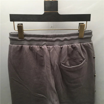 high new novelty luxury men 2022 classic full metal rivets pockets comfortable cotton parkour sweat casual pants sweatpants d50 unique joggers style 4236