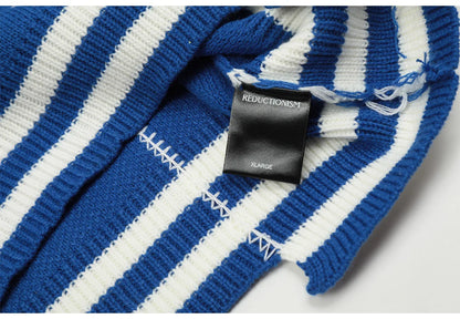 New 2023 Men Luxury Blue Raf P Flocking Stripe Gentleman Classic Cotton Knit Casual Sweaters Pullover Asian Size High Drake #576 Street King Limited