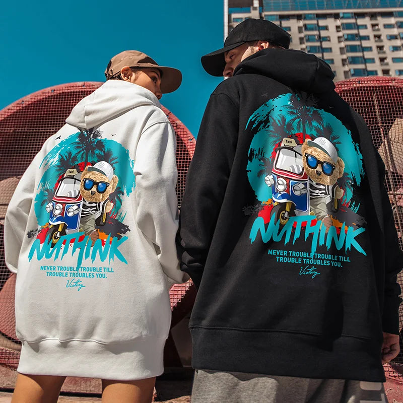 Funny Vacation Bear Graphic Printed Hoodies For Men Streetwear Hip Hop Clothing Fleece Hooded Sweatshirts Y2K Pullover Hoody Street King Limited