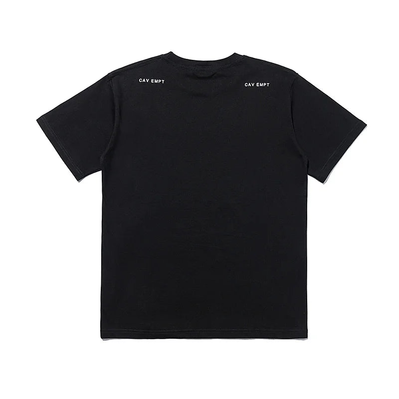 C.E T-shirts Men Woman Good Quality Cotton Casual Loose Vintage Abstract Face Printing Summer O-Neck CAVEMPT Top Tee Street King Limited